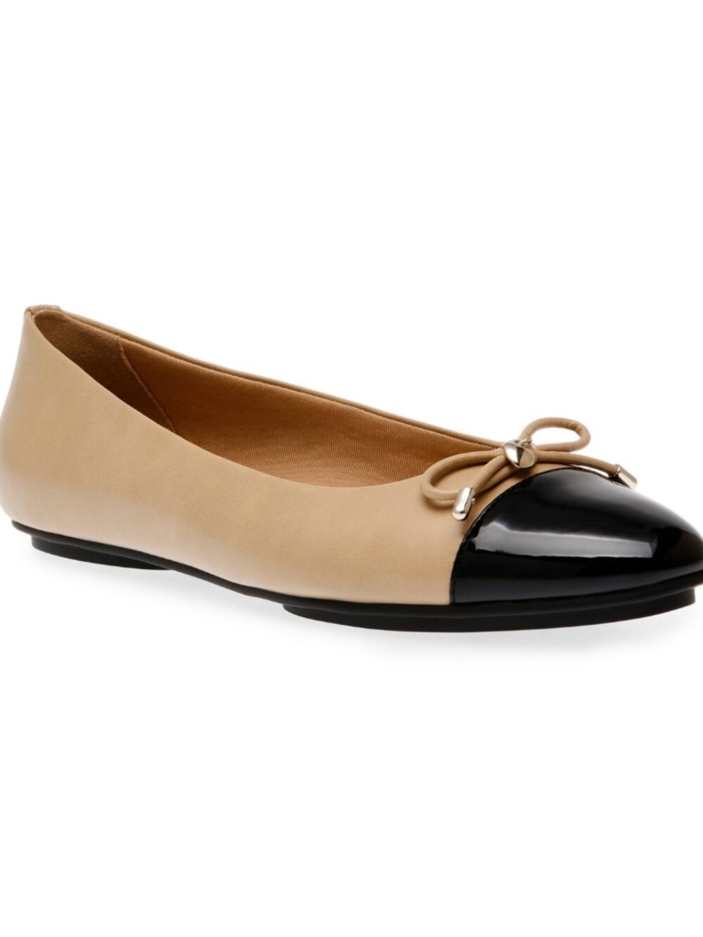 #74 Anne Klein Luci Women's Flat Shoes Nude Black : 8 M, Rubber